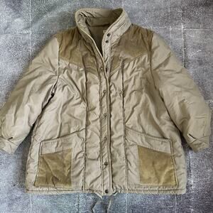 Men's Vintage 70's Western Wear Corduroy Button Up Insulated Puffer Jacket Sz XL